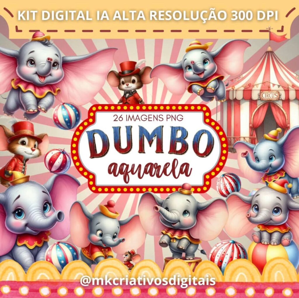 Kit Digital DUMBO AQUARELA - Imagem 1