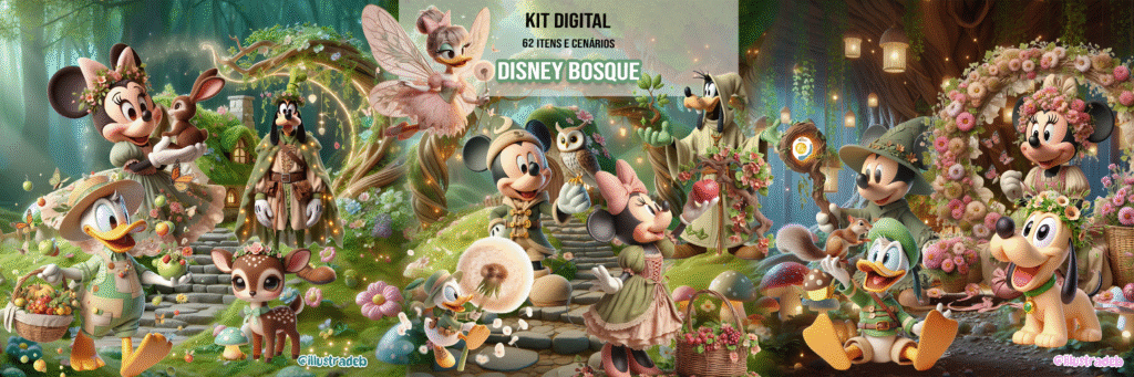 Kit Digital Disney Bosque - Imagem 1