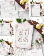 Combo 8 Agendas Floral Rosa 2026 e Permanente – Arquivo Digital