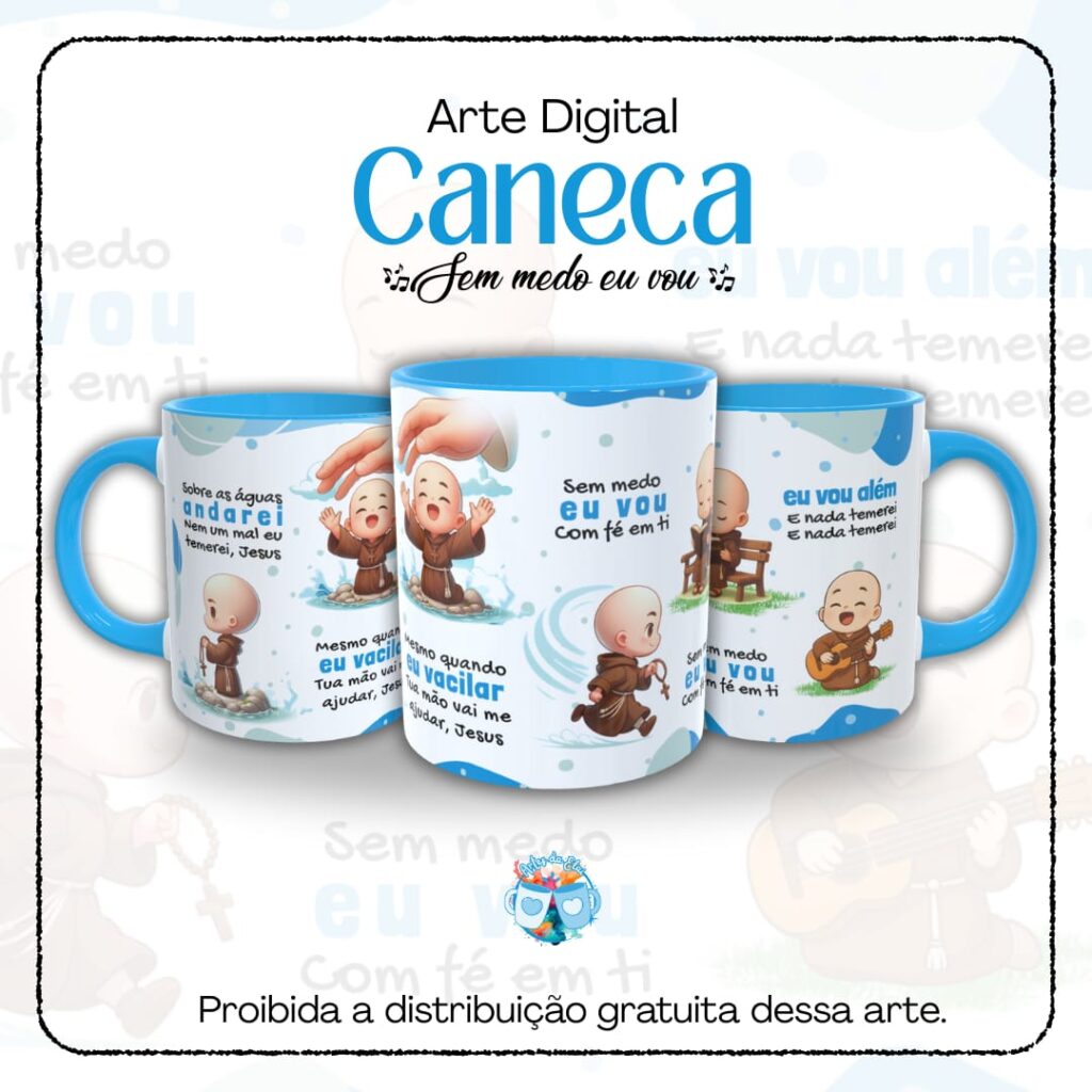 Arte Caneca Frei – Sem medo eu vou - Imagem 1