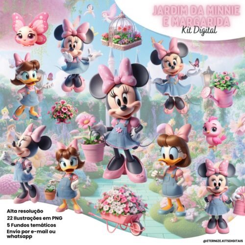 Kit Digital Jardim da Minnie e Margarida