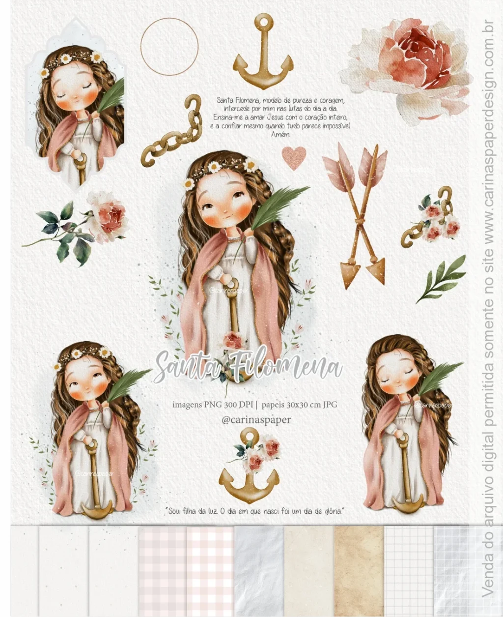 Kit Digital Ilustrações Santa Filomena - Imagem 1