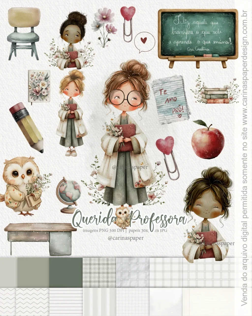 Kit digital de ilustrações Querida Professora 5 - Imagem 1