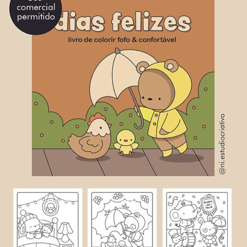 Dia Felizes | Livrinho de Colorir