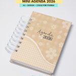 MINI AGENDA DATADA 2026 | A6 | 2 DIAS POR PÁGINA | ARQUIVO DIGITAL