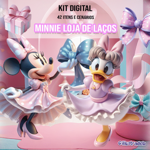 Kit Digital Minnie Loja de Laços