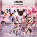 Kit Digital Minnie Loja de Laços Rosa