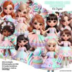 Kit Digital Mundo Doce com Mascotes