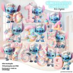 Kit Digital Números Stitch Confeiteiro