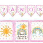 Kit Bandeirola e Poster PRIMEIRA VOLTA AO SOL MENINA