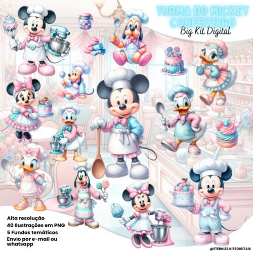 Kit Digital Turma do Mickey Confeiteiro