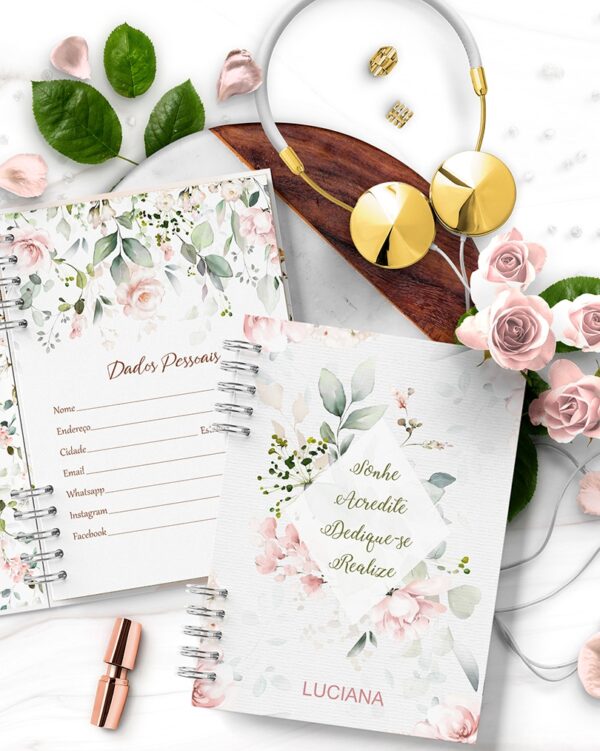 Combo 8 Agendas Floral Rosa 2026 e Permanente – Arquivo Digital - Imagem 2