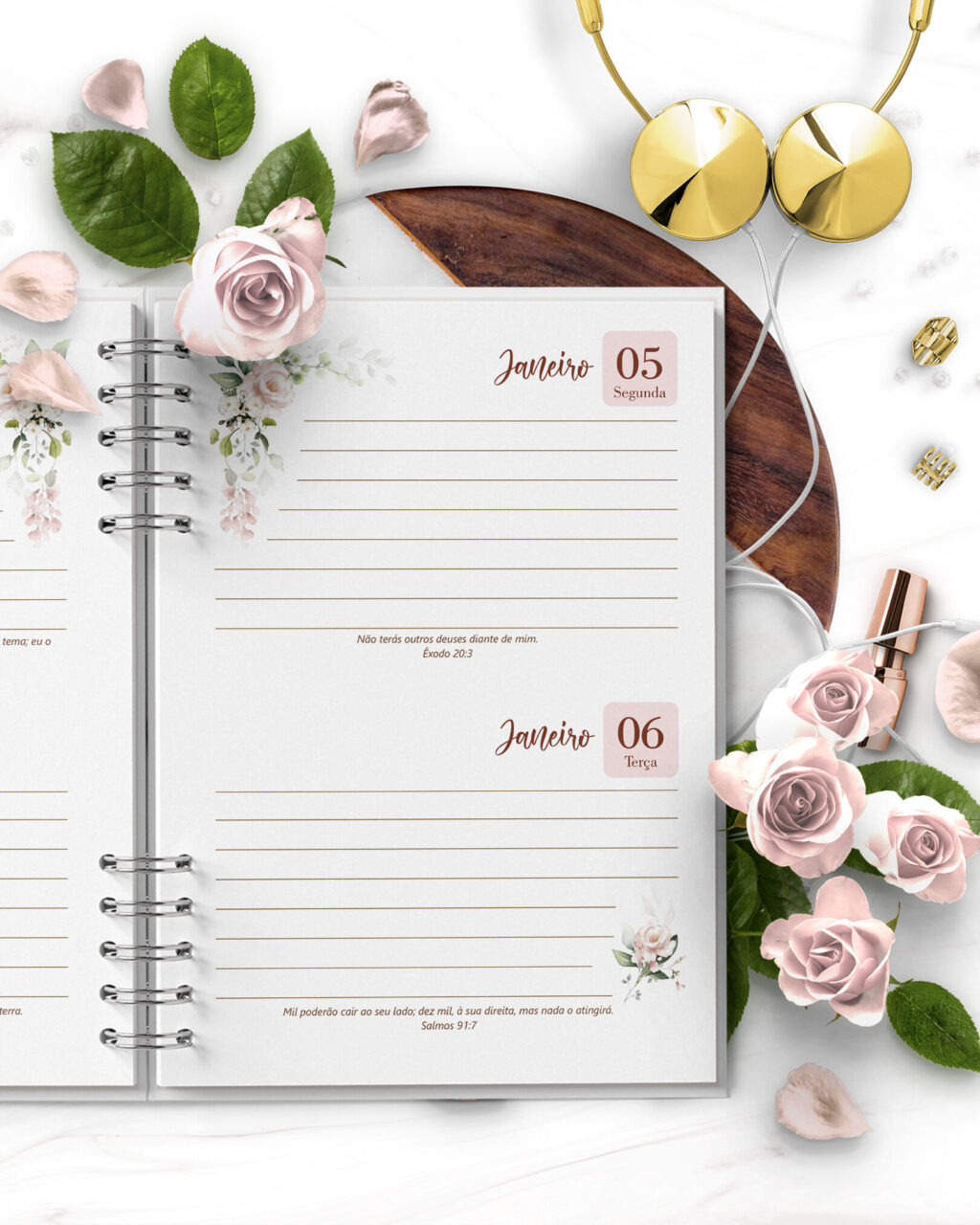Combo 8 Agendas Floral Rosa 2026 e Permanente – Arquivo Digital - Imagem 12