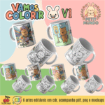 ESTAMPAS PETIT MUNDO V1 PARA COLORIR CANECA