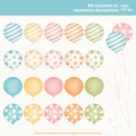 Kit Digital Feliz Aniversário – Cliparts em aquarela - Imagem 5