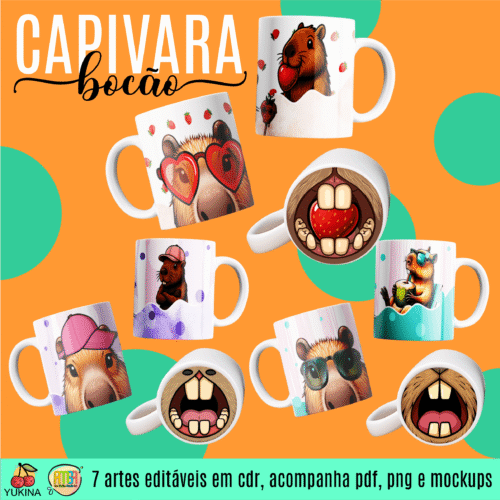 ESTAMPAS CAPIVARA BOCÃO CANECA