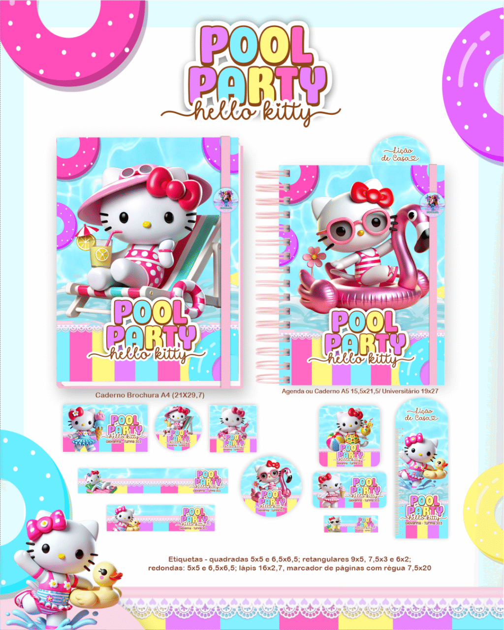 Volta as Aulas - Escolar HELLO KITTY POOL PARTY - Imagem 4