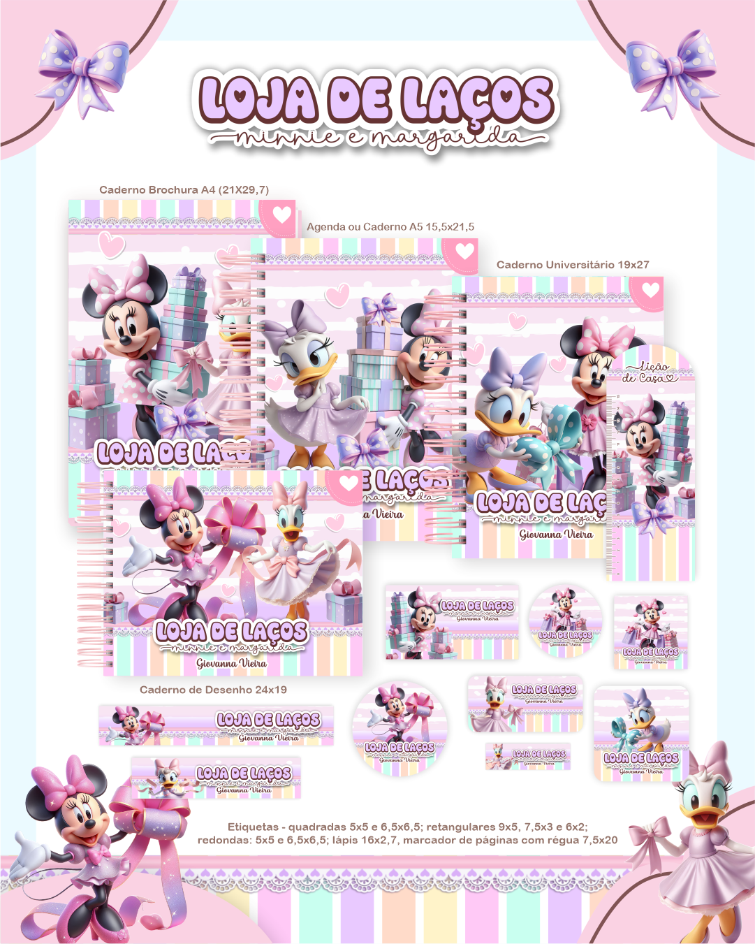 2 Volta as Aulas - Escolar MINNIE LOJA DE LAÇOS - Imagem 1