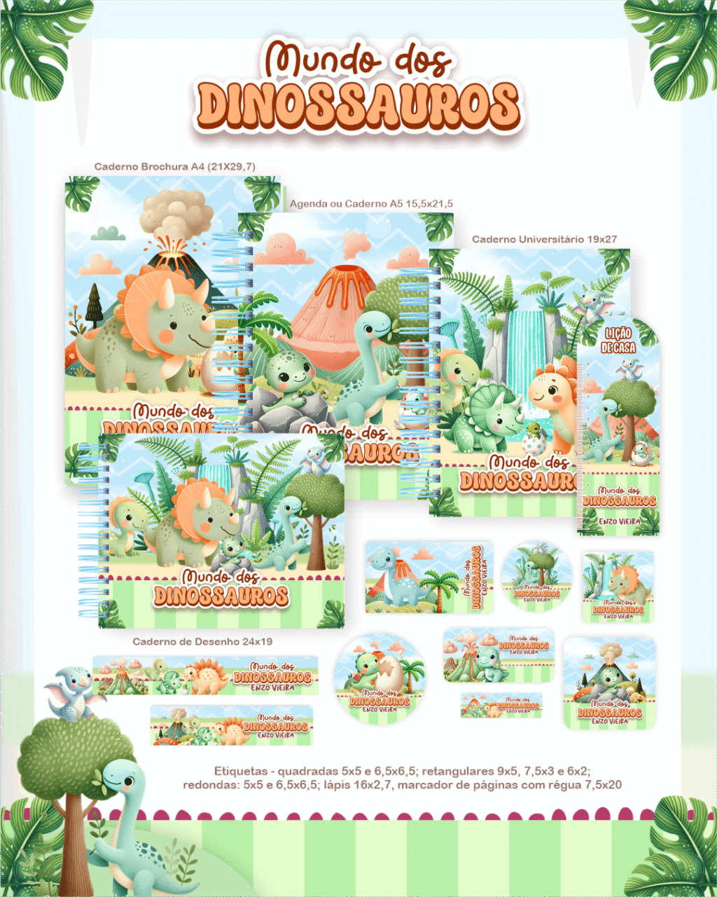 Volta as Aulas - Escolar DINOSSAUROS - Imagem 1