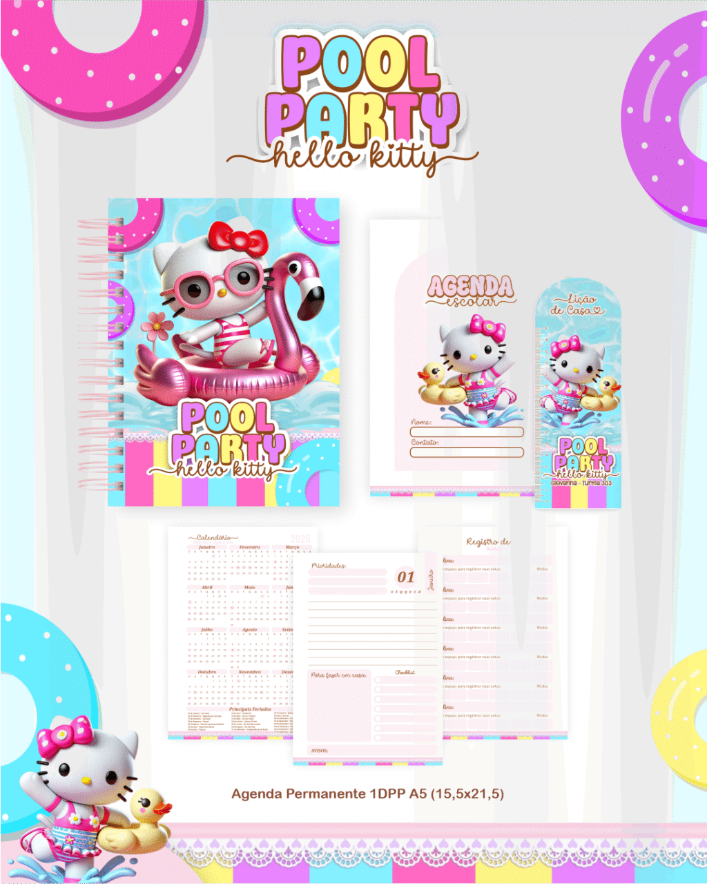 Volta as Aulas - Escolar HELLO KITTY POOL PARTY - Imagem 2