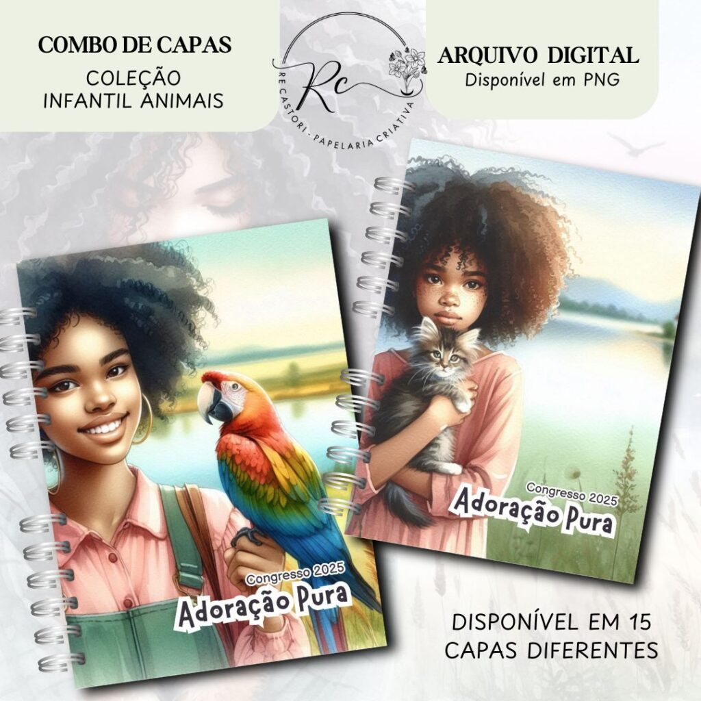 COMBO DIGITAL DE CAPAS INFANTIL PARA O CONGRESSO ADORAÇÃO PURA – COLEÇÃO ANIMAIS - Imagem 9