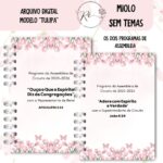 KIT DIGITAL CADERNO + MIOLO ASSEMBLEIA DE CIRCUITO 2025-2026 – FLORAL ROSA – SEM TEMA - Imagem 2