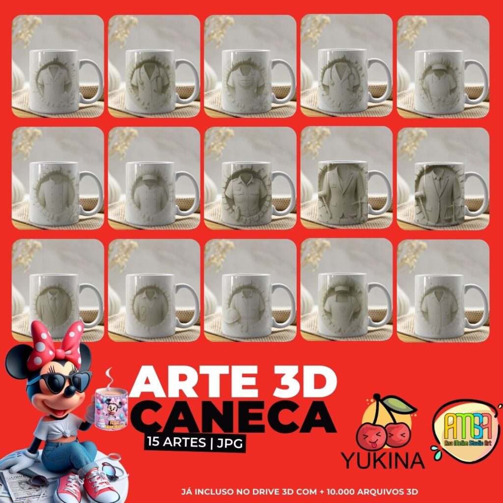 Arte Caneca 3D PROFISSÕES - Imagem 2