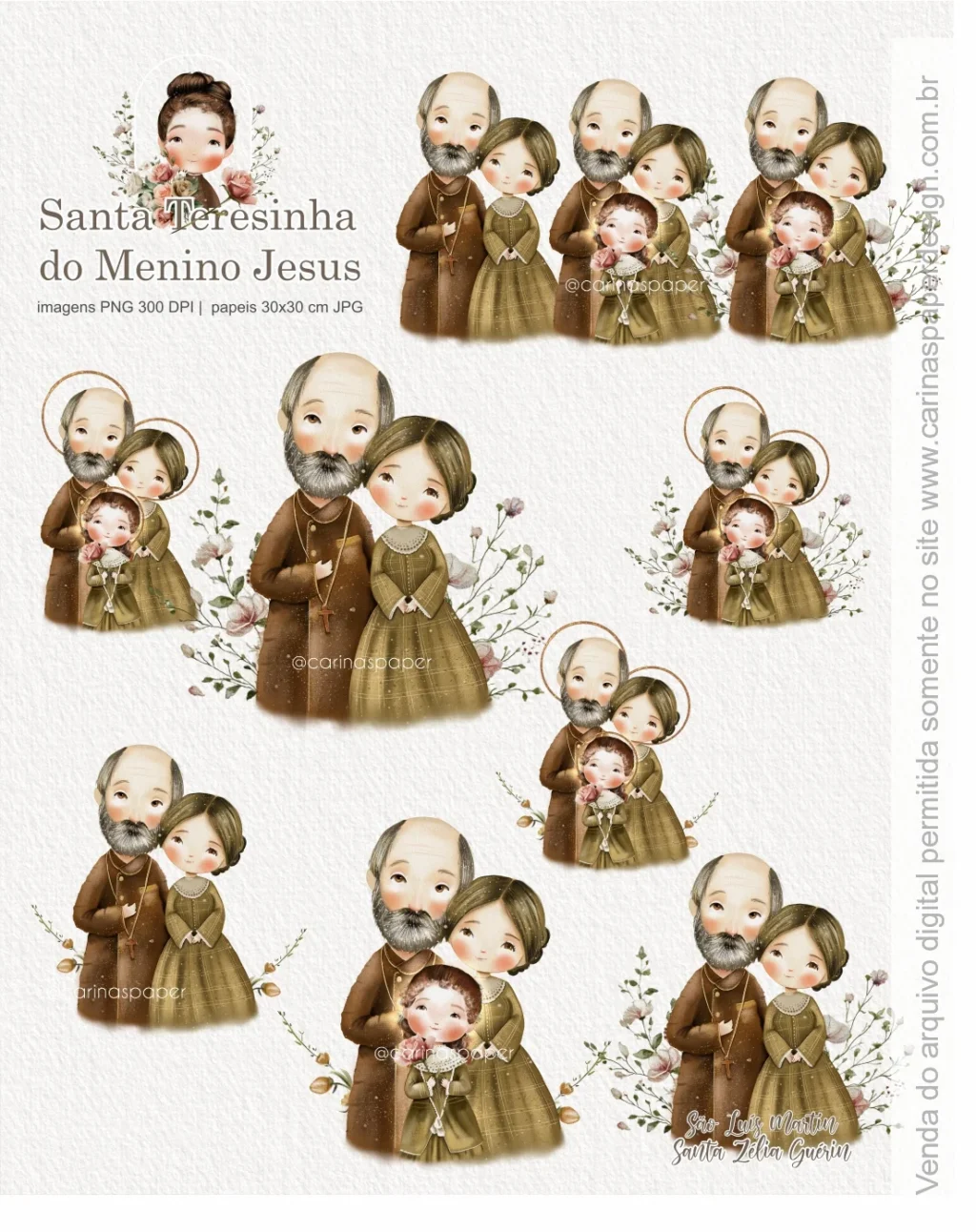 kit Digital Ilustrações Santa Teresinha 3 - Imagem 6