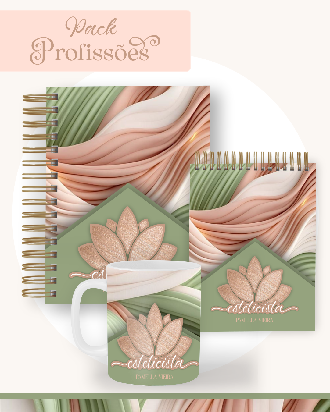 4 Encadernação Profissões 2026 LUXO VERDE - Imagem 1