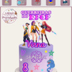 ARQUIVO DE CORTE TOPO DE BOLO Guerreiras do K-Pop