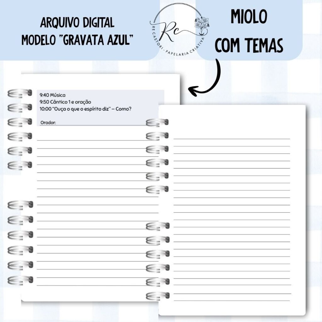 KIT DIGITAL CADERNO + MIOLO ASSEMBLEIA DE CIRCUITO 2025-2026 – GRAVATA AZUL – COM TEMAS - Imagem 8