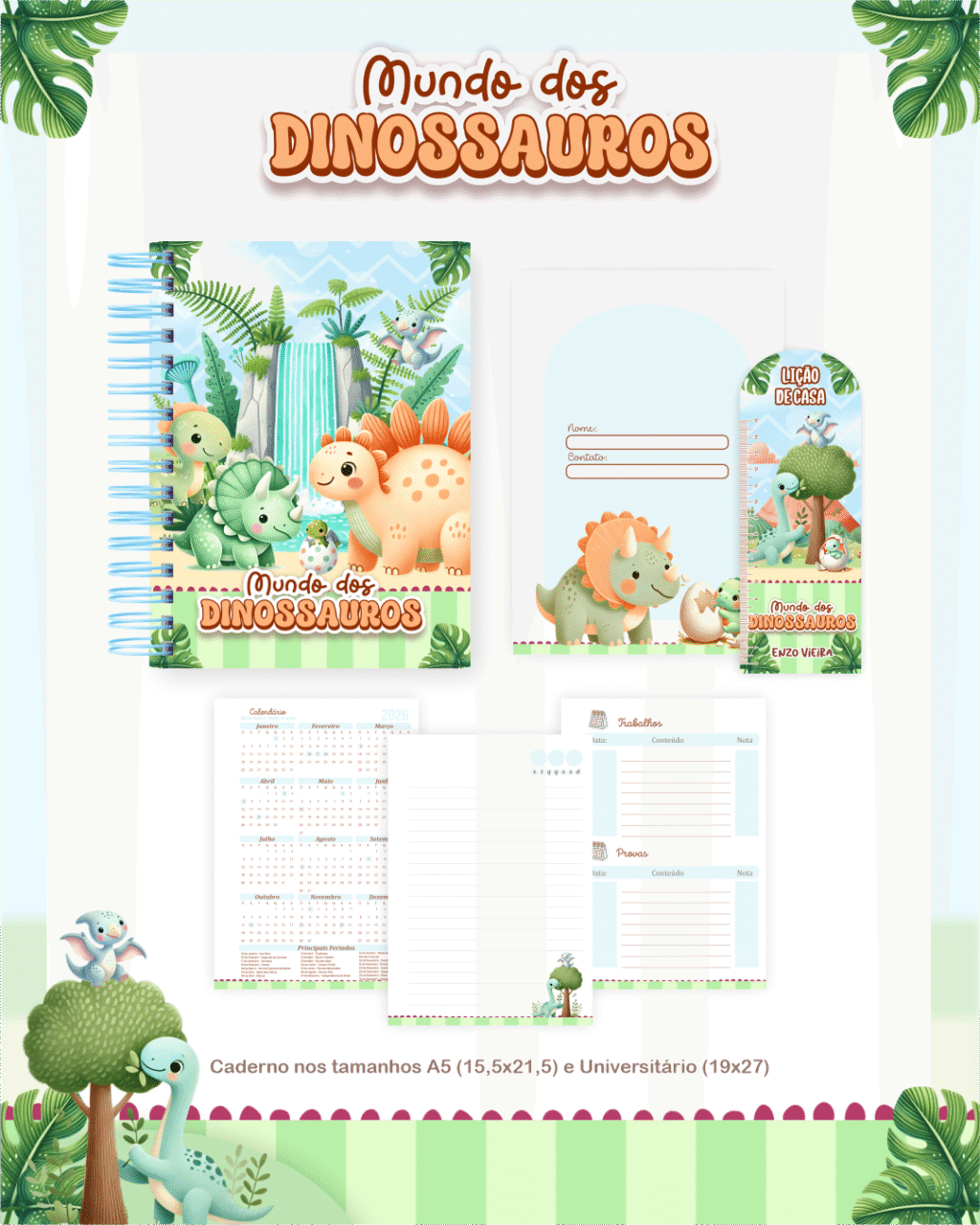Volta as Aulas - Escolar DINOSSAUROS - Imagem 5