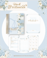 Encadernação Profissões 2026 FLORAL AZUL - Imagem 4