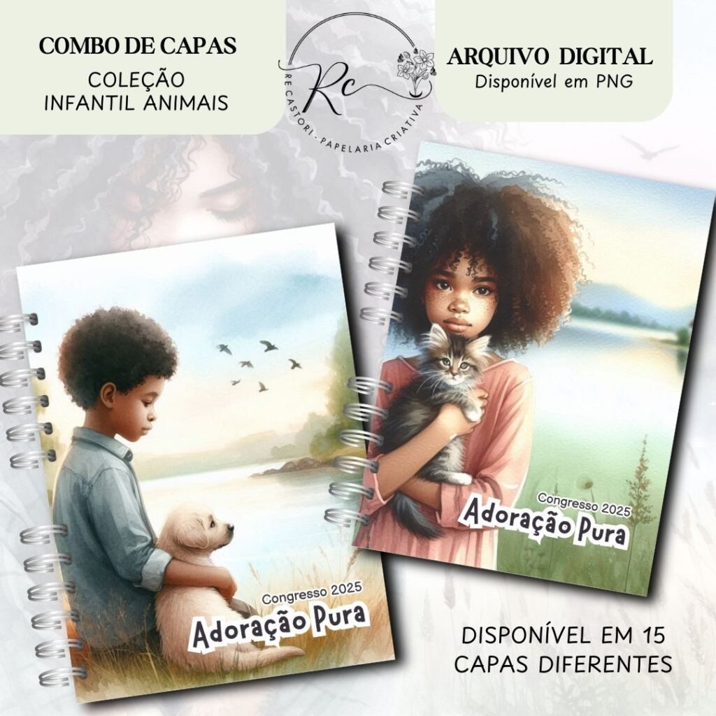 COMBO DIGITAL DE CAPAS INFANTIL PARA O CONGRESSO ADORAÇÃO PURA – COLEÇÃO ANIMAIS - Imagem 5