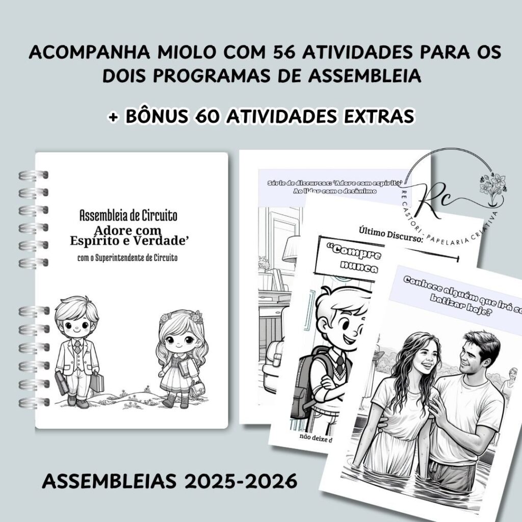 KIT DIGITAL CADERNO COM ATIVIDADES PARA A ASSEMBLEIA 2025-2026 INFANTIL ( MASCULINO E FEMININO) + Bônus com 60 atividades extras - Imagem 2