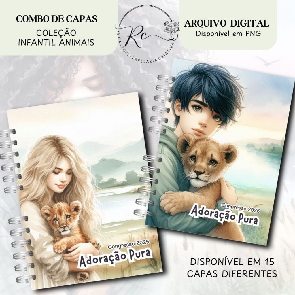 COMBO DIGITAL DE CAPAS INFANTIL PARA O CONGRESSO ADORAÇÃO PURA – COLEÇÃO ANIMAIS - Imagem 4