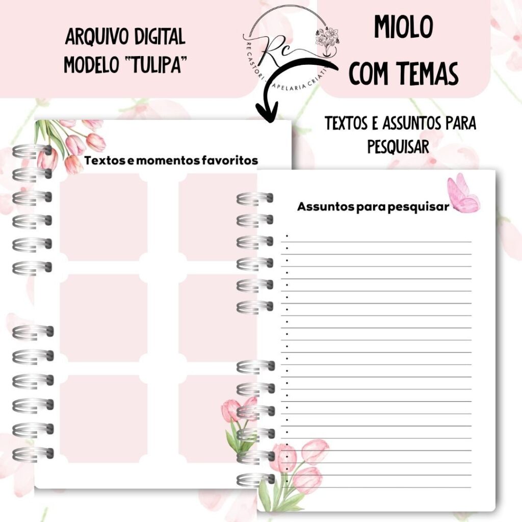 KIT DIGITAL CADERNO + MIOLO ASSEMBLEIA DE CIRCUITO 2025-2026 – FLORAL ROSA – COM TEMA - Imagem 2