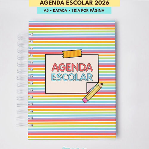 AGENDA ESCOLAR DATADA 2026 | A5 | 1 DIA POR PÁGINA