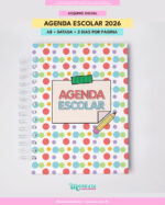 AGENDA ESCOLAR DATADA 2026 | A5 | 2 DIAS POR PÁGINA