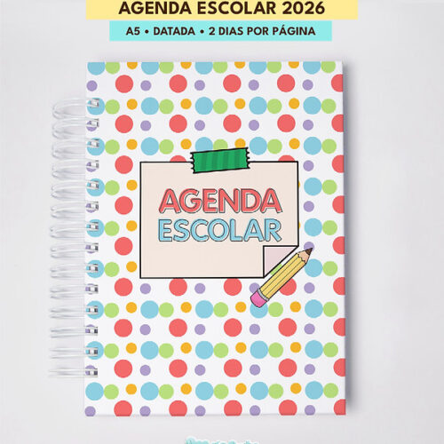 AGENDA ESCOLAR DATADA 2026 | A5 | 2 DIAS POR PÁGINA