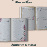 Agenda Vintage Tons de Rosa 2026 costura (somente o miolo)
