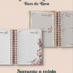 Agenda Vintage Tons de Rosa 2026 wireo (somente o miolo)