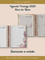Agenda Vintage Tons de Rosa 2026 wireo (somente o miolo)