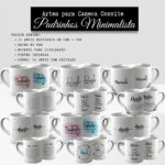Arte Caneca Convite Padrinhos Minimalista