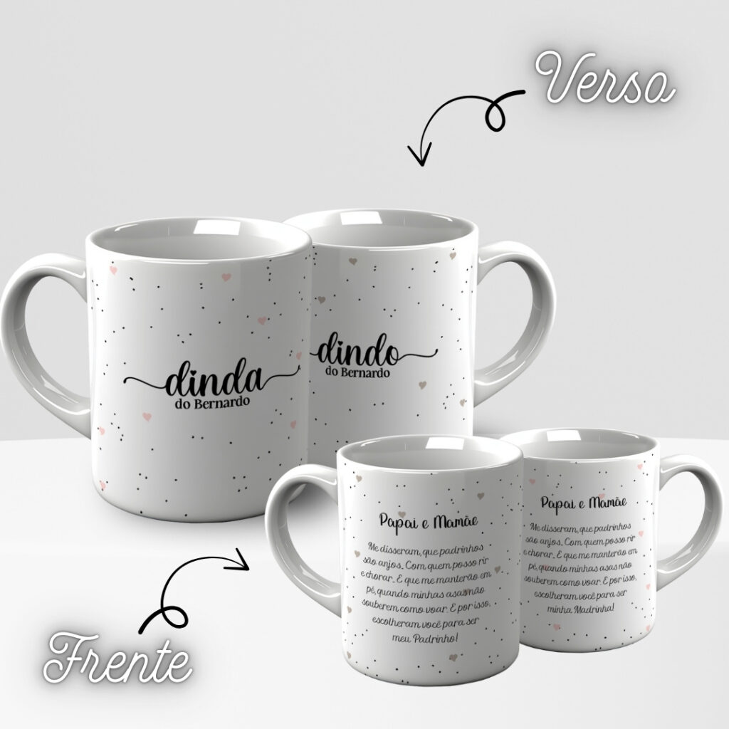 Arte Caneca Convite Padrinhos Minimalista - Imagem 6