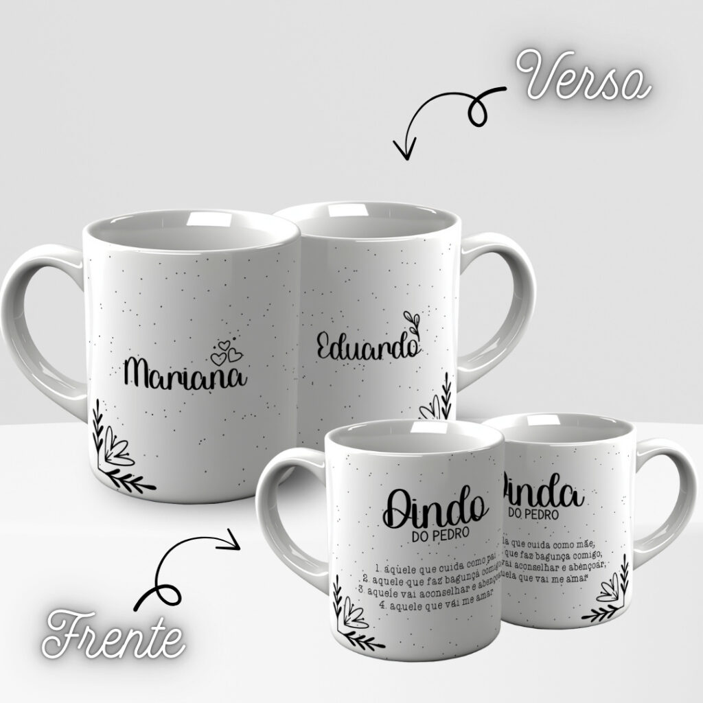 Arte Caneca Convite Padrinhos Minimalista - Imagem 7