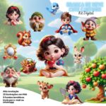 Kit Digital Branca de Neve Cute Cartoon