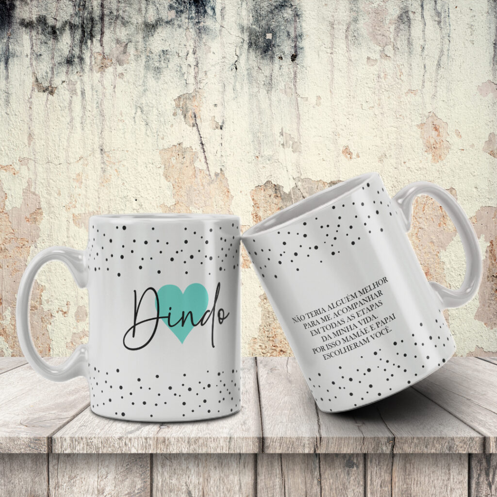ESTAMPA DINDOS MINIMALISTA CANECA - Imagem 1
