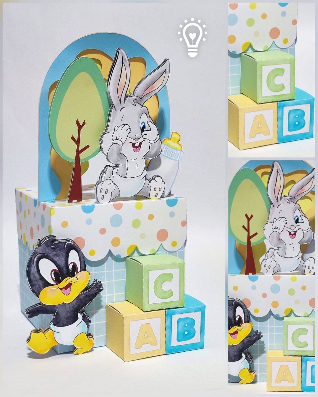 ARQUIVO DE CORTE CENTRO DE MESA BABY LOONEY TUNES (STUDIO E PDF) - Imagem 1