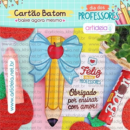 Arquivo Digital - Cartão Batom Dia dos Professores